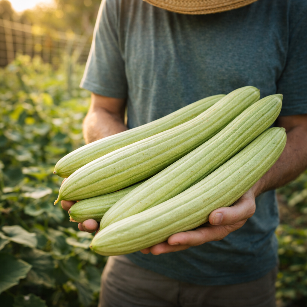 Pale Armenian Cucumber Seeds – Heirloom Non GMO – Crisp Mild Flavor – High Yield