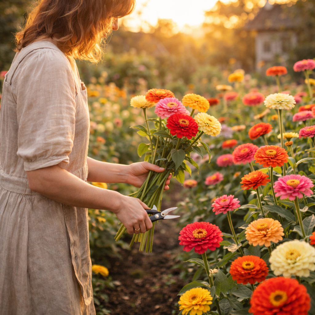 California Giant Mix (Large Bloom Summer Cut Flowers) Zinnia Seeds