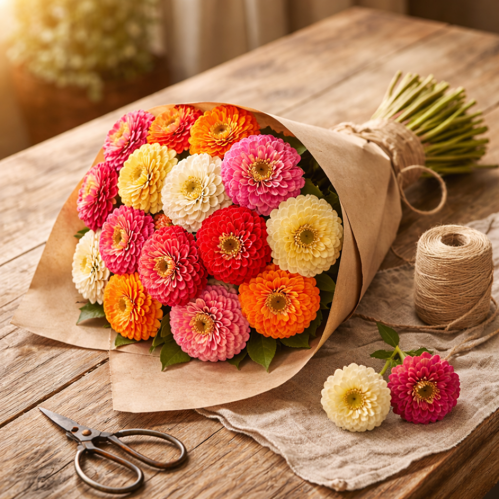 California Giant Mix (Large Bloom Summer Cut Flowers) Zinnia Seeds