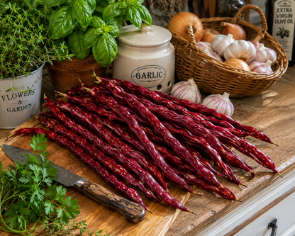 Organic Asparagus Red Podded Bean Seeds – Heirloom Pole Bean for Fresh Eating & Dry Beans