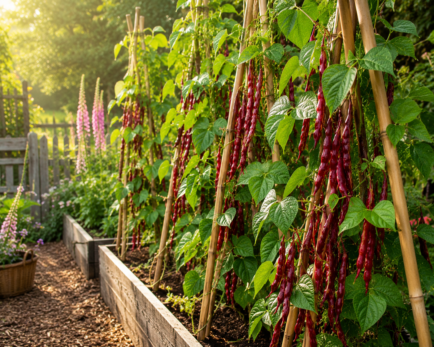 Organic Asparagus Red Podded Bean Seeds – Heirloom Pole Bean for Fresh Eating & Dry Beans