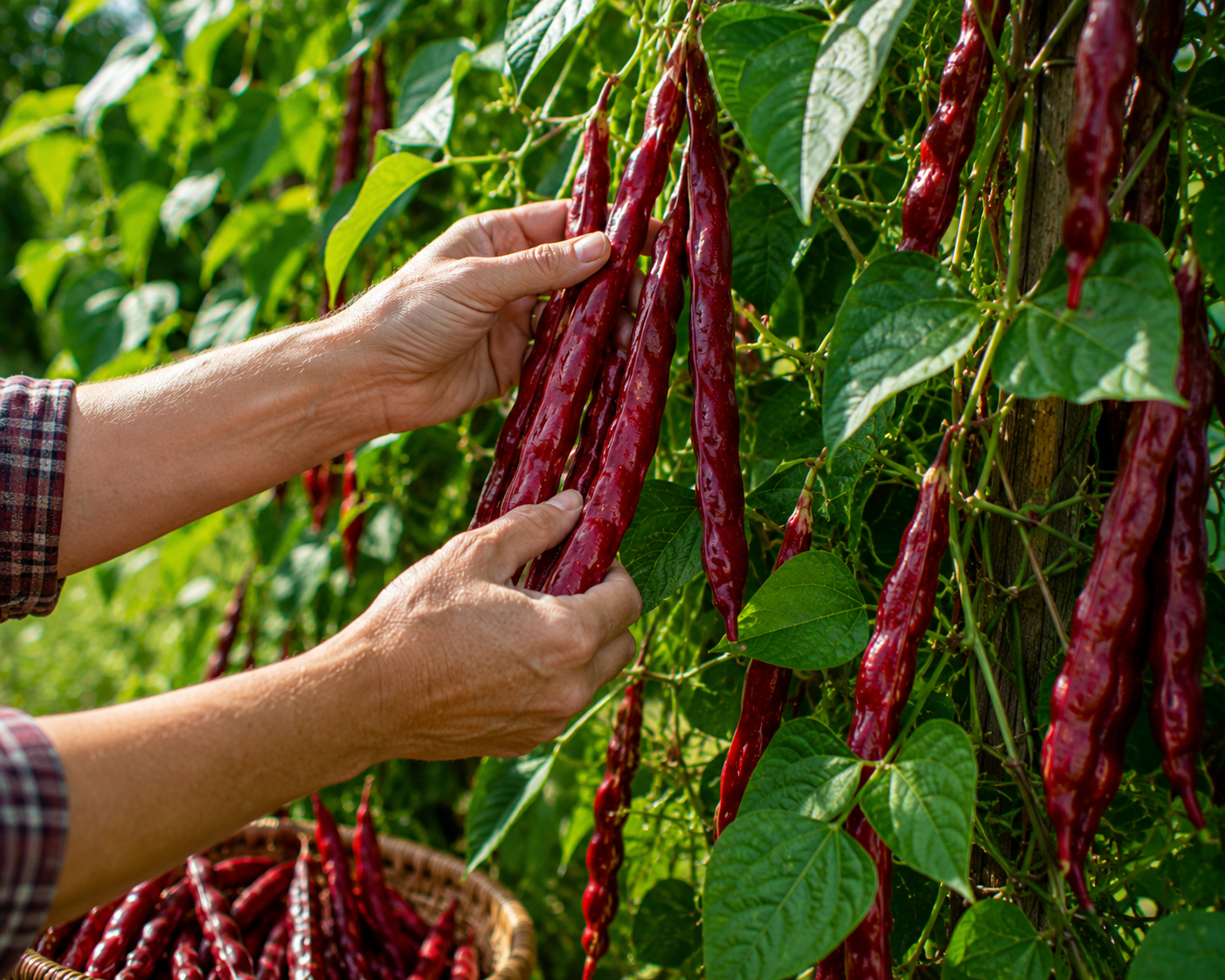 Organic Asparagus Red Podded Bean Seeds – Heirloom Pole Bean for Fresh Eating & Dry Beans