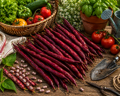 Organic Asparagus Red Podded Bean Seeds – Heirloom Pole Bean for Fresh Eating & Dry Beans