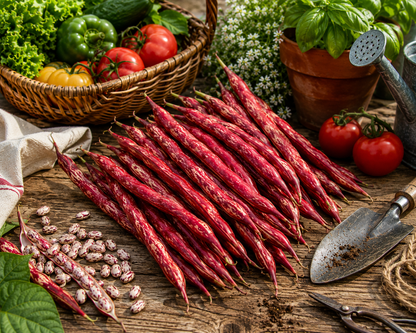 Organic Asparagus Red Podded Bean Seeds – Heirloom Pole Bean for Fresh Eating & Dry Beans