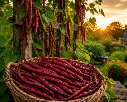 Organic Asparagus Red Podded Bean Seeds – Heirloom Pole Bean for Fresh Eating & Dry Beans