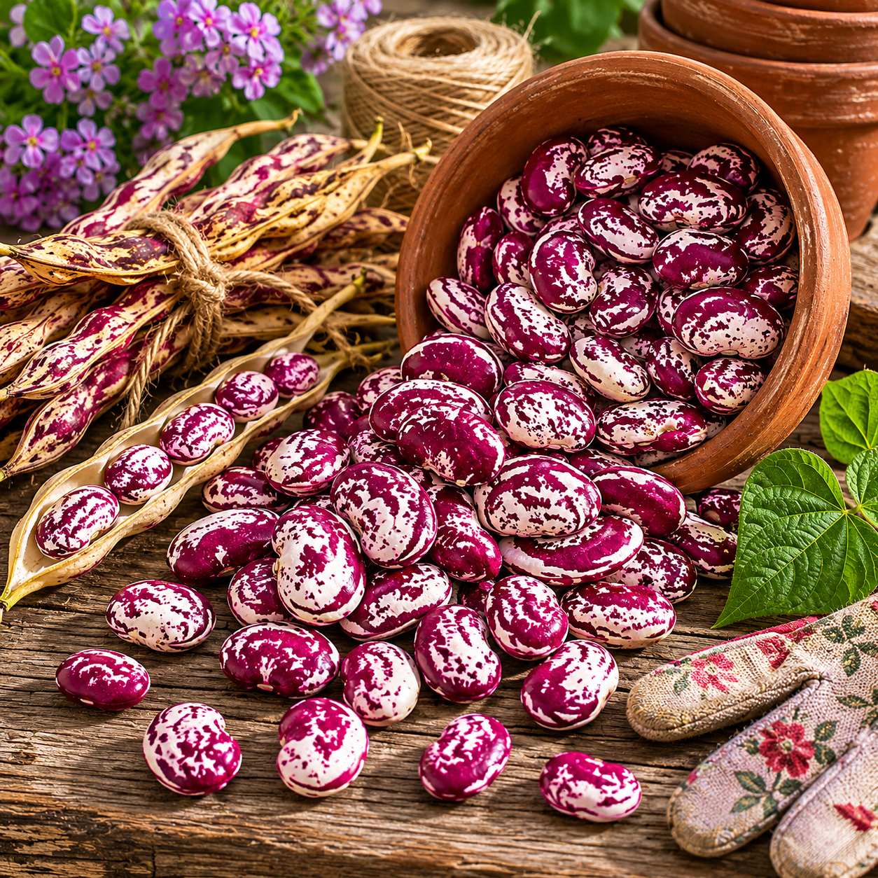 Christmas Pole Lima Bean Seeds – Heirloom Pole Bean Seeds for Dry Beans & Fresh Eating