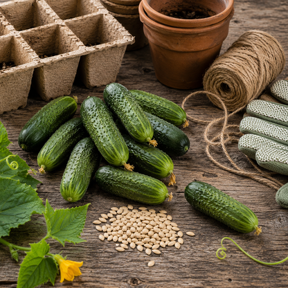 Mini Me Organic Cucumber Seeds – Heirloom Snack Cucumber for Containers & Gardens | 10+ seeds