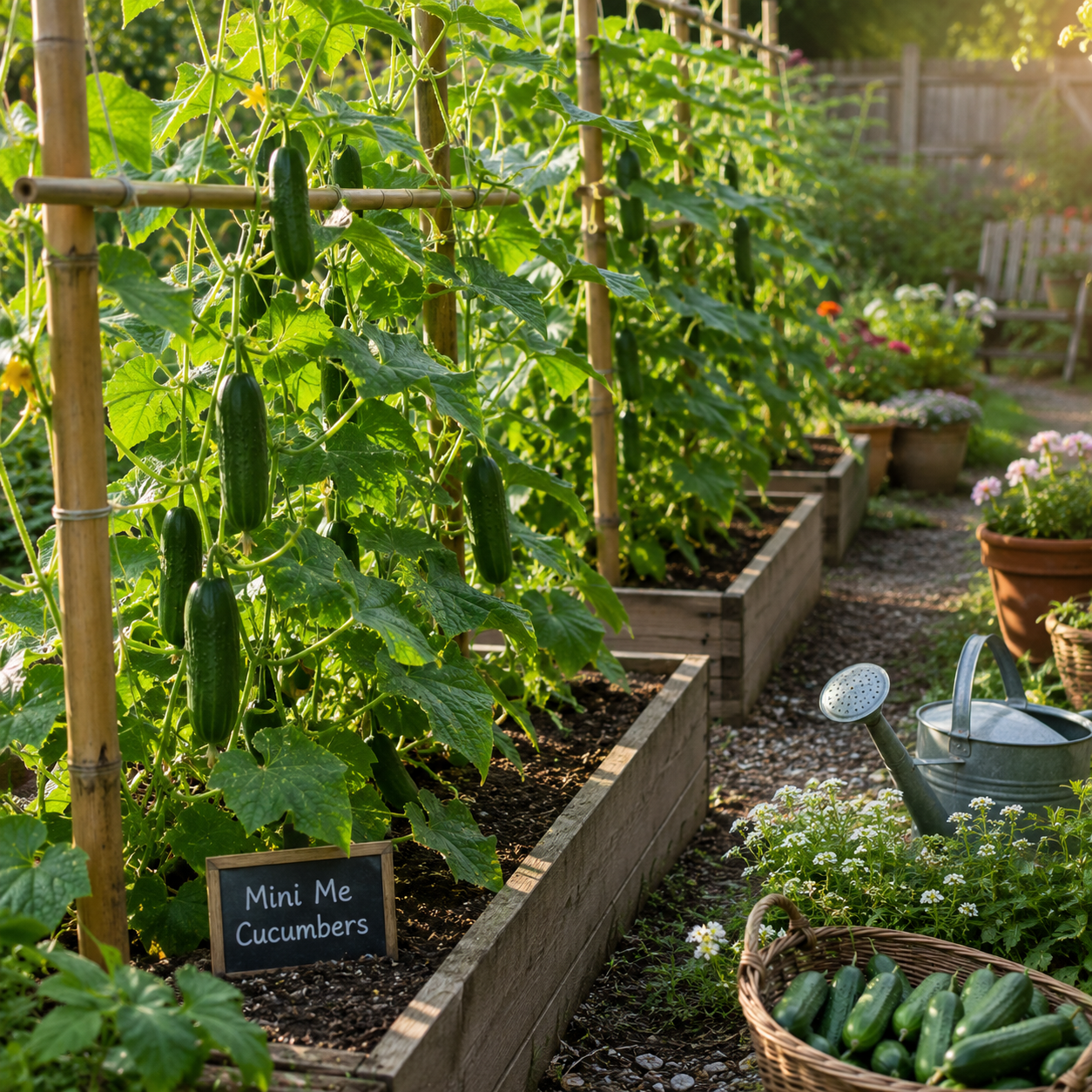 Mini Me Organic Cucumber Seeds – Heirloom Snack Cucumber for Containers & Gardens | 10+ seeds