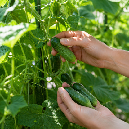 Mini Me Organic Cucumber Seeds – Heirloom Snack Cucumber for Containers & Gardens | 10+ seeds