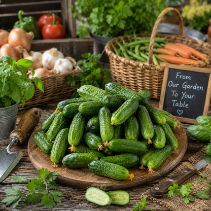 Mini Me Organic Cucumber Seeds – Heirloom Snack Cucumber for Containers & Gardens | 10+ seeds