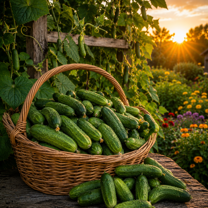 Mini Me Organic Cucumber Seeds – Heirloom Snack Cucumber for Containers & Gardens | 10+ seeds