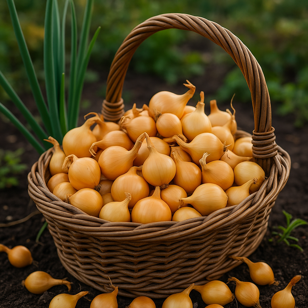 50 Stuttgarter Onion Sets – Golden-Yellow Heirloom Bulbs