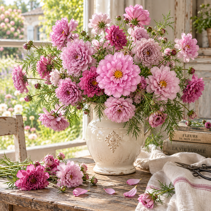 Double Click Rose BonBon Cosmos Seeds – Double Rose Pink Cosmos
