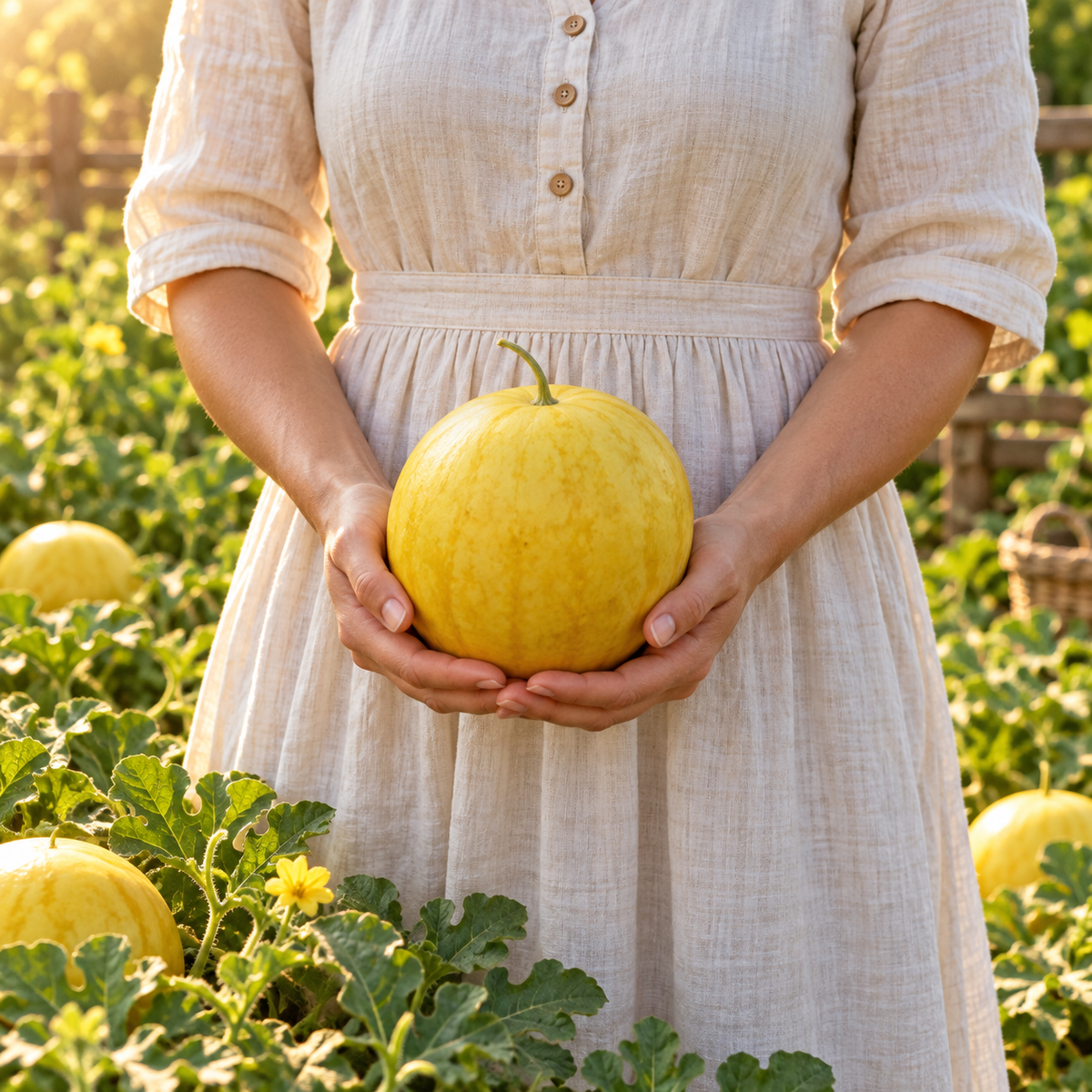 Golden Midget Organic Watermelon 10+ Seeds – Small Golden Yellow Heirloom Melon – Sweet Pink Flesh – Early Mini Watermelon Seeds