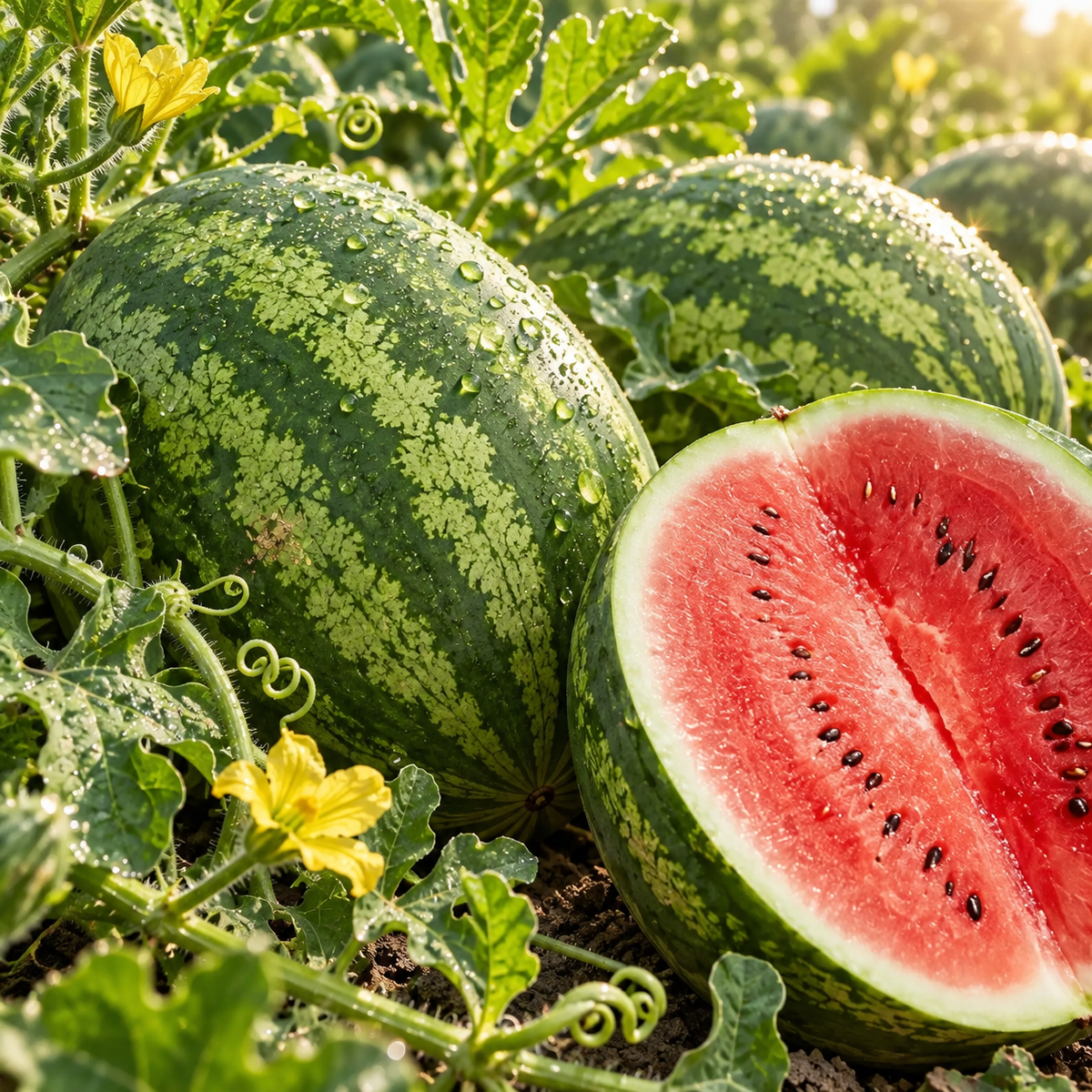 All Sweet Watermelon 25+Seeds – Classic Sweet Red Flesh – Large Striped Heirloom-Style Watermelon