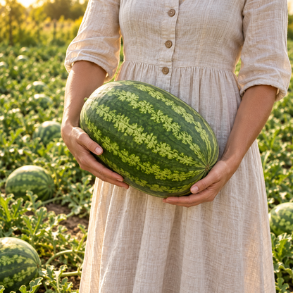 All Sweet Watermelon 25+Seeds – Classic Sweet Red Flesh – Large Striped Heirloom-Style Watermelon