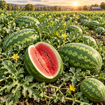 All Sweet Watermelon 25+Seeds – Classic Sweet Red Flesh – Large Striped Heirloom-Style Watermelon