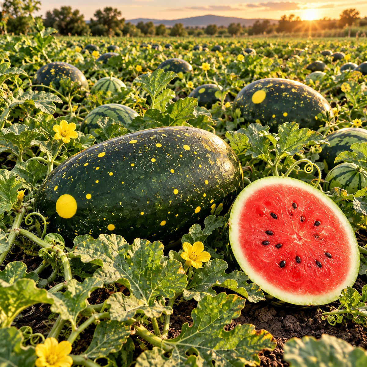 Moon and Stars Red Watermelon 15+ Seeds – Rare Heirloom Speckled Yellow Rind