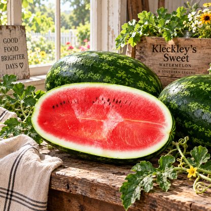 Kleckley’s Sweet Organic Watermelon 15+Seeds – Heirloom Sweet Juicy Melon