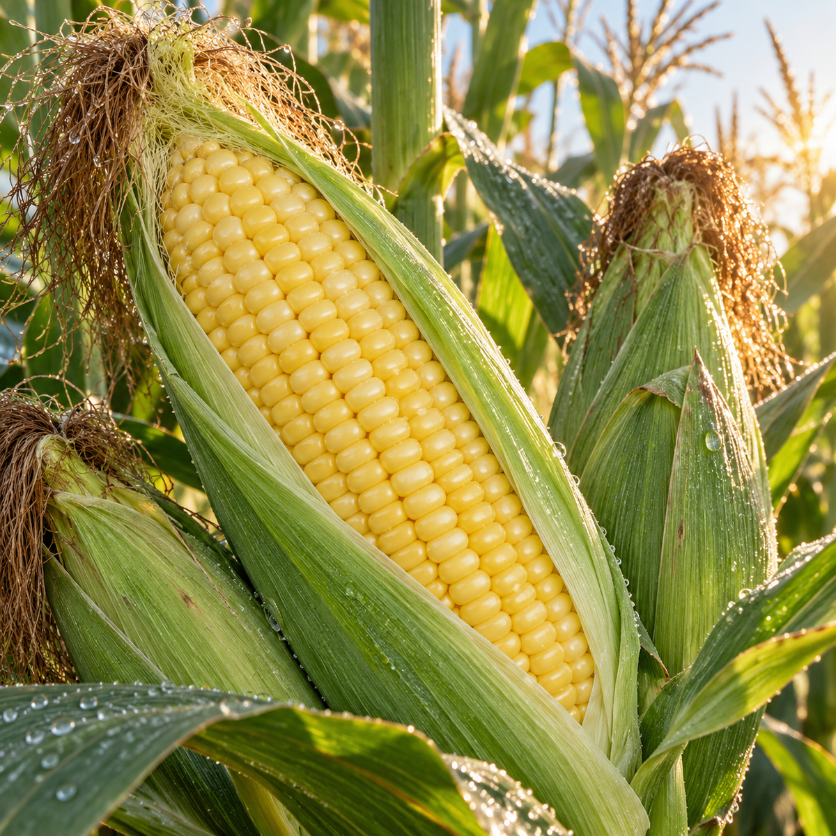 Bodacious Corn 25+Seeds – Sweet Yellow Hybrid Corn – Tender Juicy Ears