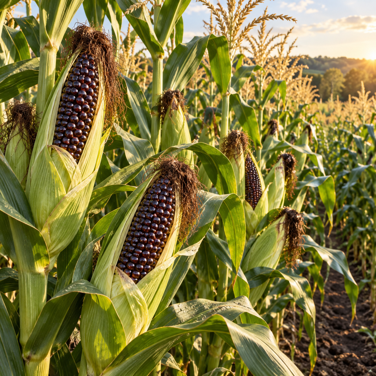 Dakota Black Popcorn Corn 50+Seeds – Unique Deep Black Heirloom Popcorn – Decorative & Popping Corn