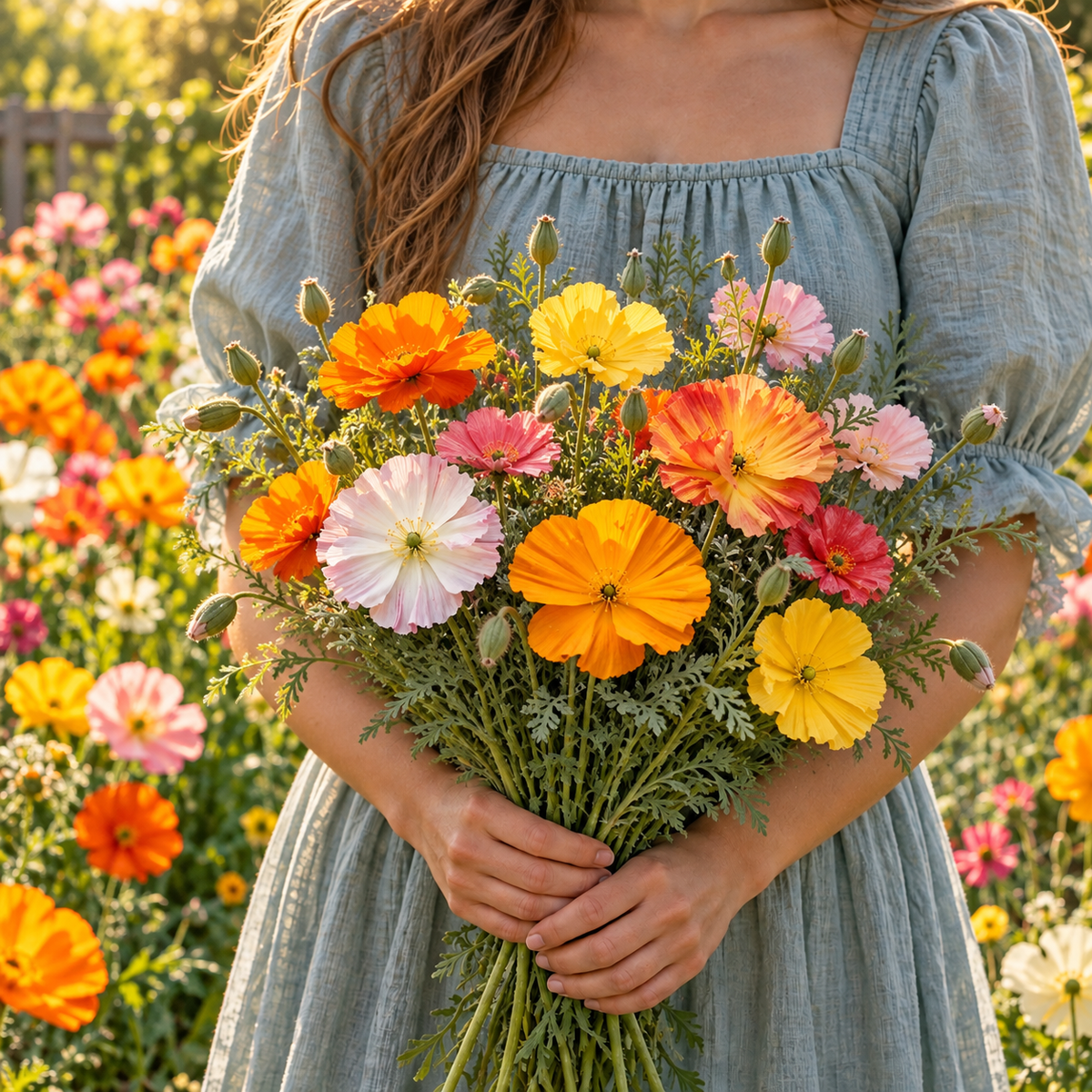 Ballerina Mix Poppy 100+Seeds | Colorful Double Poppies | Pink Purple Red White Flowers