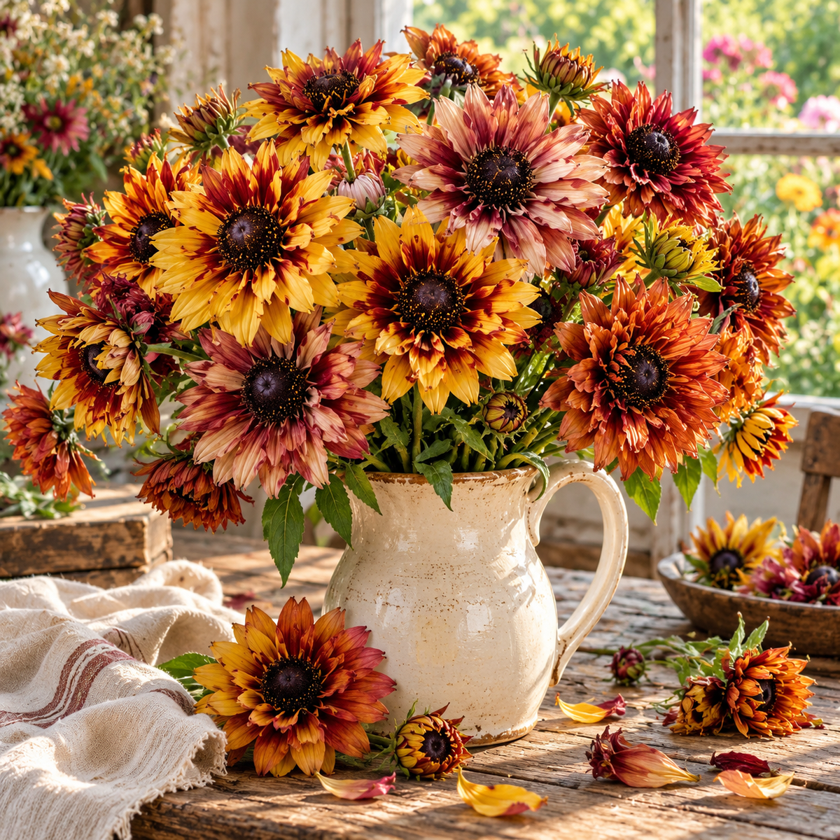 Sahara Rudbeckia 25+Seeds | Warm Earth Tone Flowers | Rust Bronze Caramel Blooms