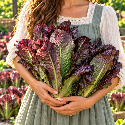 Red Romaine Lettuce 250+Seeds – Heirloom Crisp Burgundy Red Leaf Lettuce Salad Greens