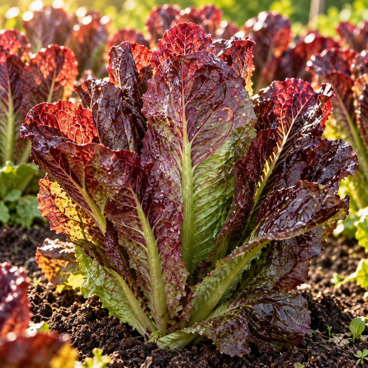 Red Romaine Lettuce 250+Seeds – Heirloom Crisp Burgundy Red Leaf Lettuce Salad Greens
