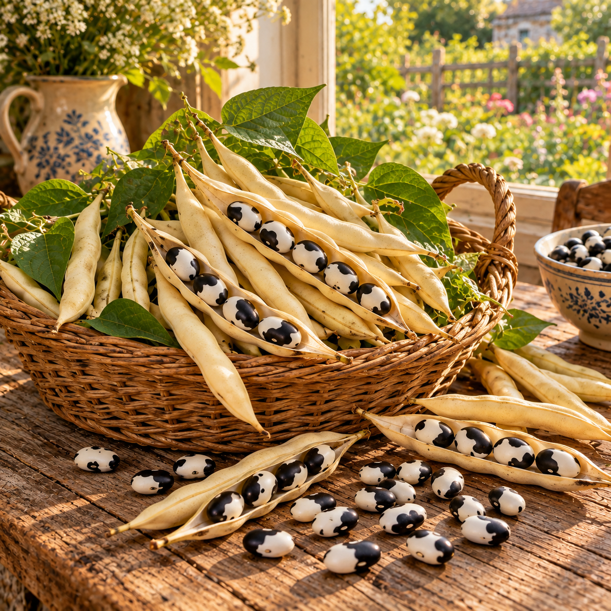 Calypso Bean 25+Seeds – Heirloom Bush Bean – Black & White Dry Beans