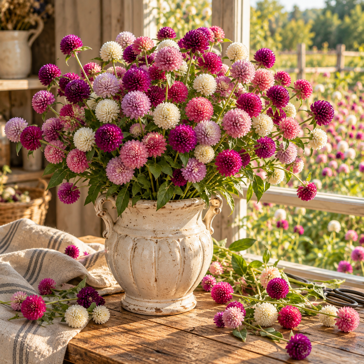 QIS Mix Gomphrena 25+Seeds – Colorful Globe Amaranth Flower Seeds, Heat Loving Cut Flower, Dried Flower & Pollinator Garden