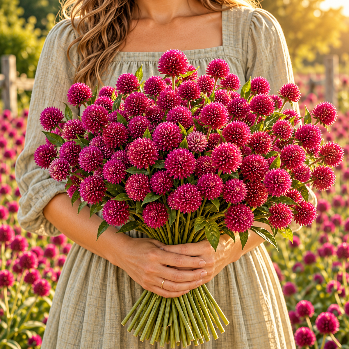 QIS Carmine Gomphrena 25+ Seeds – Rich Carmine Pink Globe Amaranth – Heat Loving Cut Flower & Dried Flower Garden