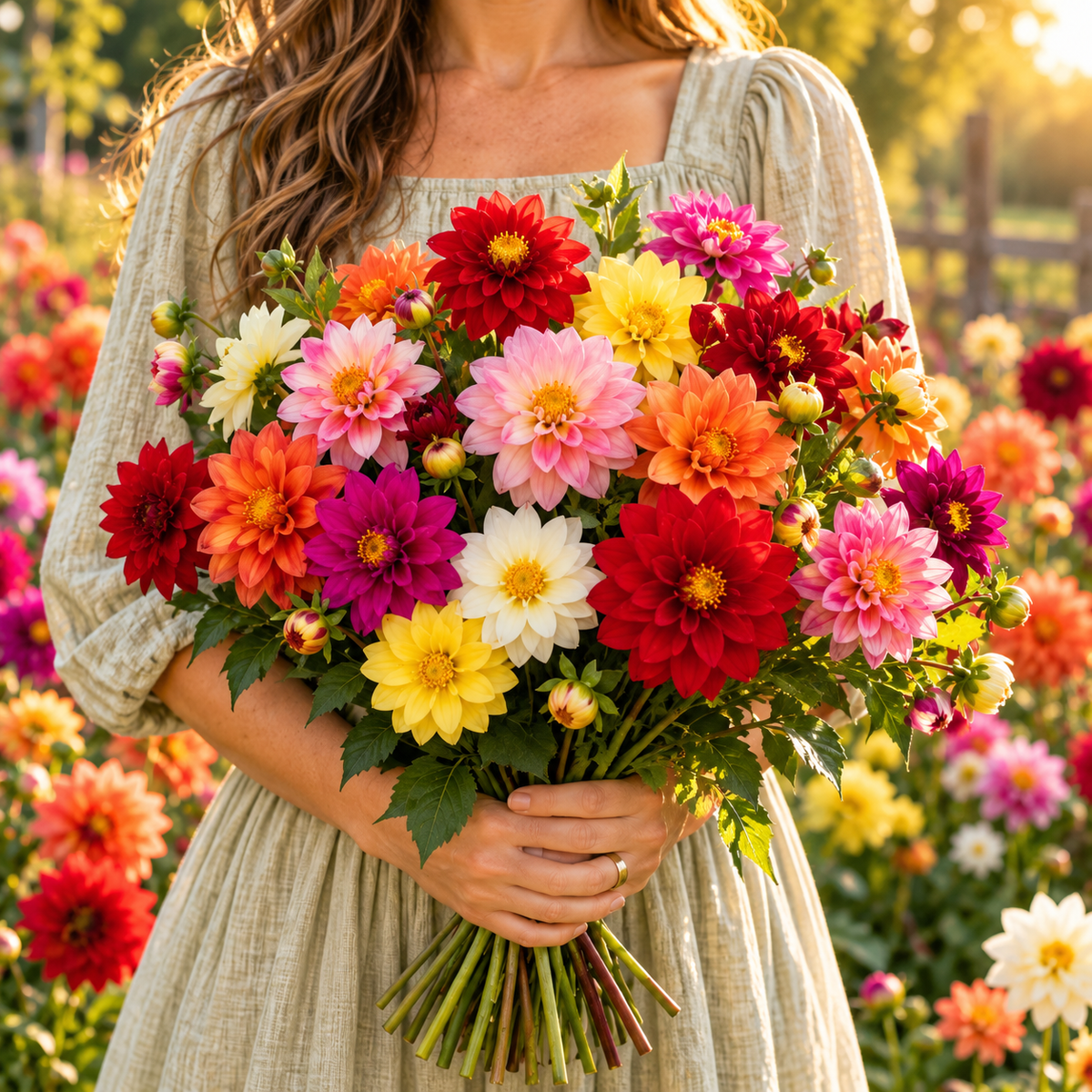 Figaro Mix Dahlia 15+Seeds | Dwarf Double & Semi-Double Dahlias | Colorful Summer Flowers | Container & Border Flower Seeds