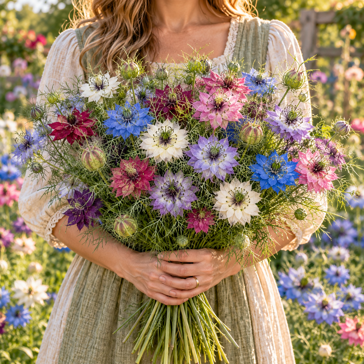 Miss Jekyll Love in a Mist Nigella 100+Seeds | Blue Cottage Garden Flowers | Cut & Dried Flower
