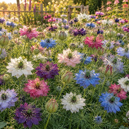 Miss Jekyll Love in a Mist Nigella 100+Seeds | Blue Cottage Garden Flowers | Cut & Dried Flower