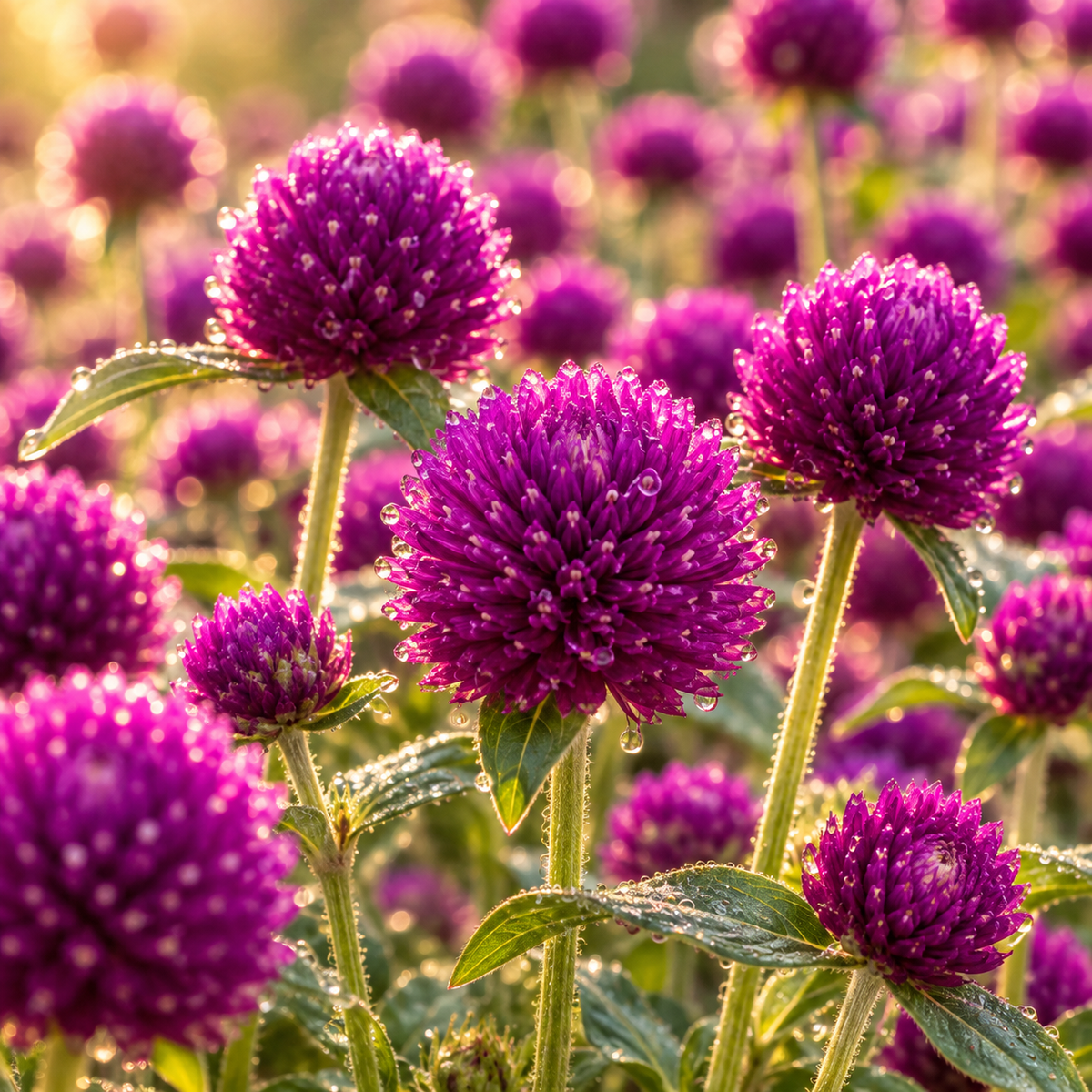 QIS Purple Gomphrena 25+Seeds | Deep Purple Globe Amaranth | Cut & Dried Flowers | Cottage Garden Bouquet Flower Seeds