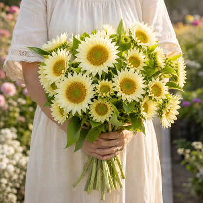 ProCut White Lite F1 Sunflower 10+Seeds – Cream White Pollenless Sunflower