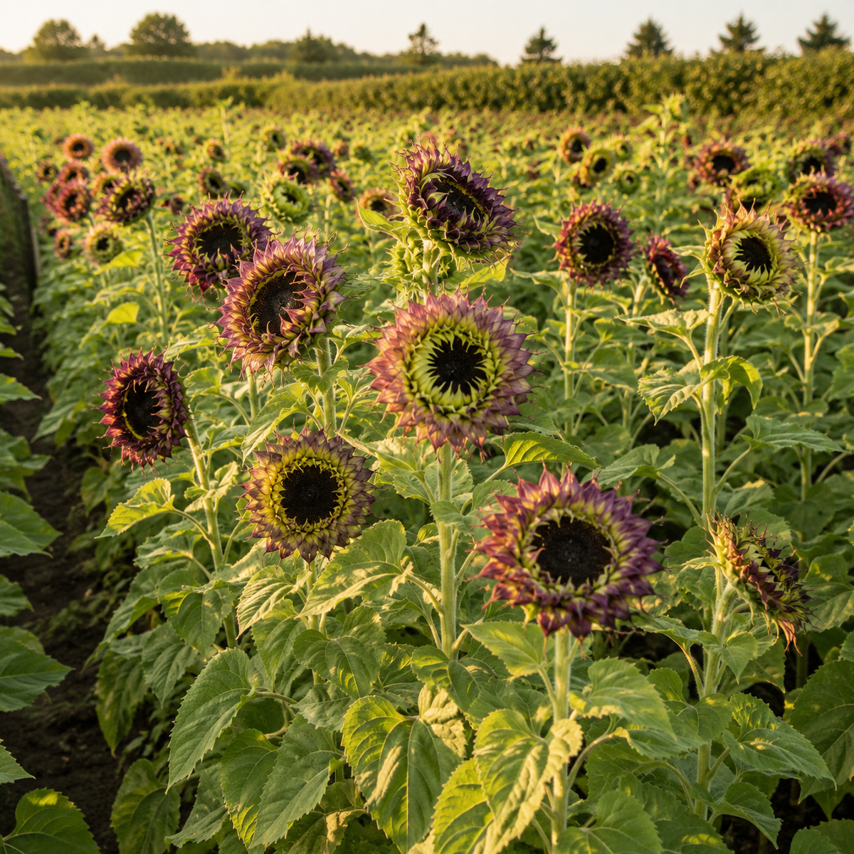 SunFill Purple F1 Sunflower 10+Seeds – Unique Purple Green Sunflower – Pollenless Cut Flower – Florist Bouquet Seeds