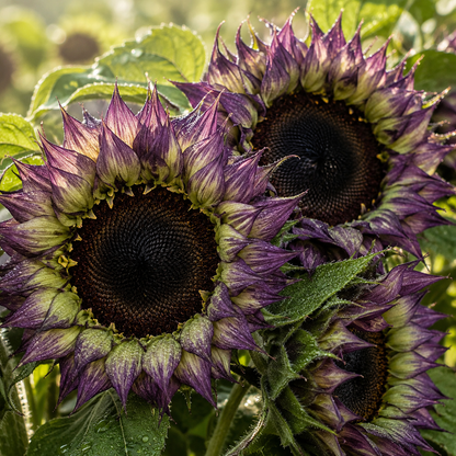 SunFill Purple F1 Sunflower 10+Seeds – Unique Purple Green Sunflower – Pollenless Cut Flower – Florist Bouquet Seeds