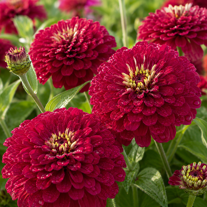 Benary’s Giant Wine Zinnia 25 Seeds – Deep Wine Burgundy Zinnias – Large Double Cut Flowers
