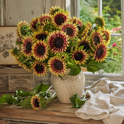 ProCut Red Lemon Bicolor F1 Sunflower 10+ Seeds – Red & Lemon Pollenless Sunflower