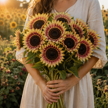ProCut Red Lemon Bicolor F1 Sunflower 10+ Seeds – Red & Lemon Pollenless Sunflower