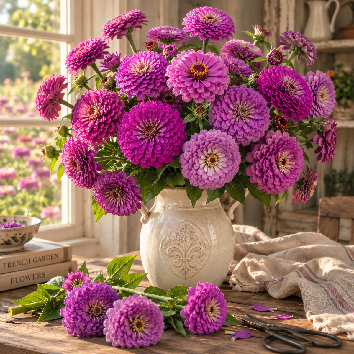 Benary’s Giant Lilac Zinnia 25+Seeds – Lavender Purple Zinnias – Large Double Cut Flowers