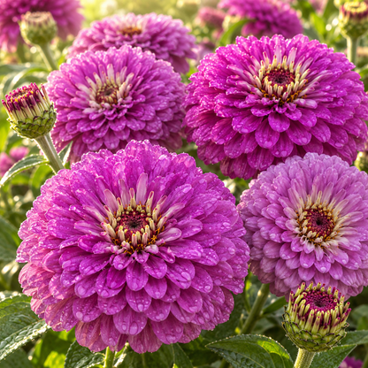 Benary’s Giant Lilac Zinnia 25+Seeds – Lavender Purple Zinnias – Large Double Cut Flowers