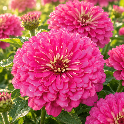 Pink Luminosa Zinnia 100+ Seeds – Bright Pink Heirloom Zinnias – Large Cut Flowers