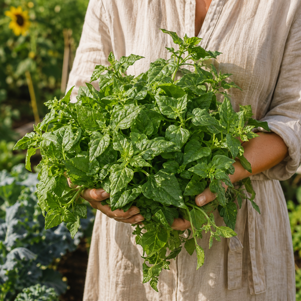 New Zealand Spinach 25+Seeds – Heat Tolerant Leafy Green – Tender Summer Spinach