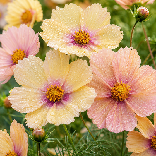Apricot Lemonade Cosmos 25+ Seeds – Apricot Pink & Cream Bicolor Flowers – Romantic Cut Flower & Cottage Garden Seeds