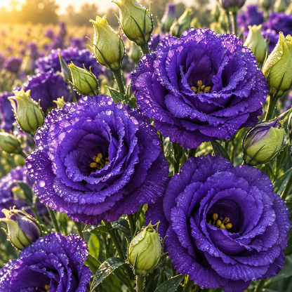 Rosita 2 Sapphire F1 Lisianthus 10 Seeds – Double Blue Violet Cut Flowers – Elegant Wedding Bouquet & Florist Flower Seeds