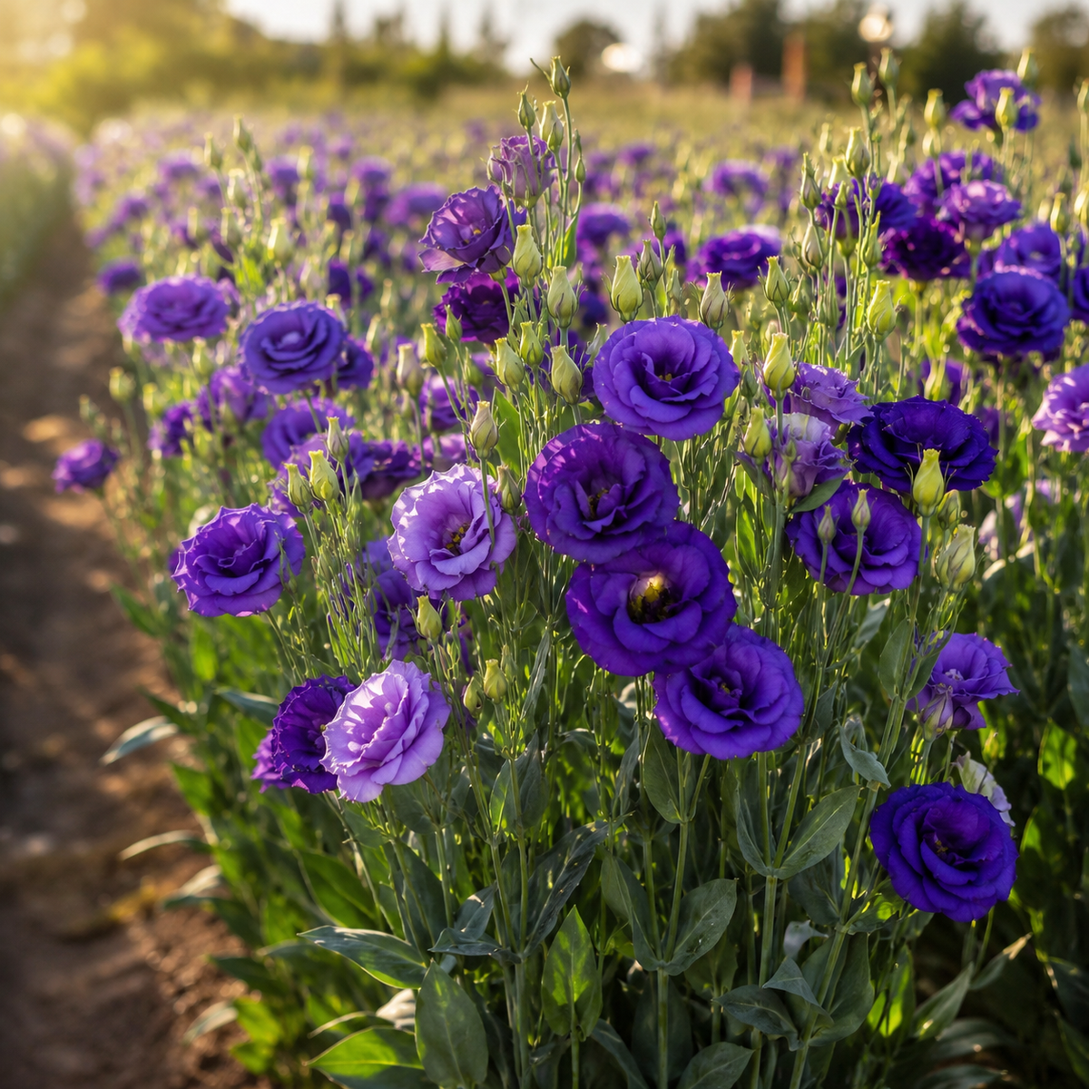 Rosita 2 Sapphire F1 Lisianthus 10 Seeds – Double Blue Violet Cut Flowers – Elegant Wedding Bouquet & Florist Flower Seeds