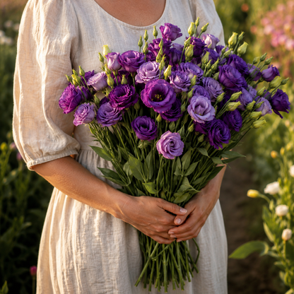 Rosita 2 Purple F1 Lisianthus 10 Seeds – Double Purple Cut Flowers – Elegant Wedding & Bouquet Flower Seeds